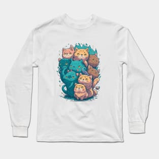 Feline Fine with Pawsitively Purrfect Design Long Sleeve T-Shirt